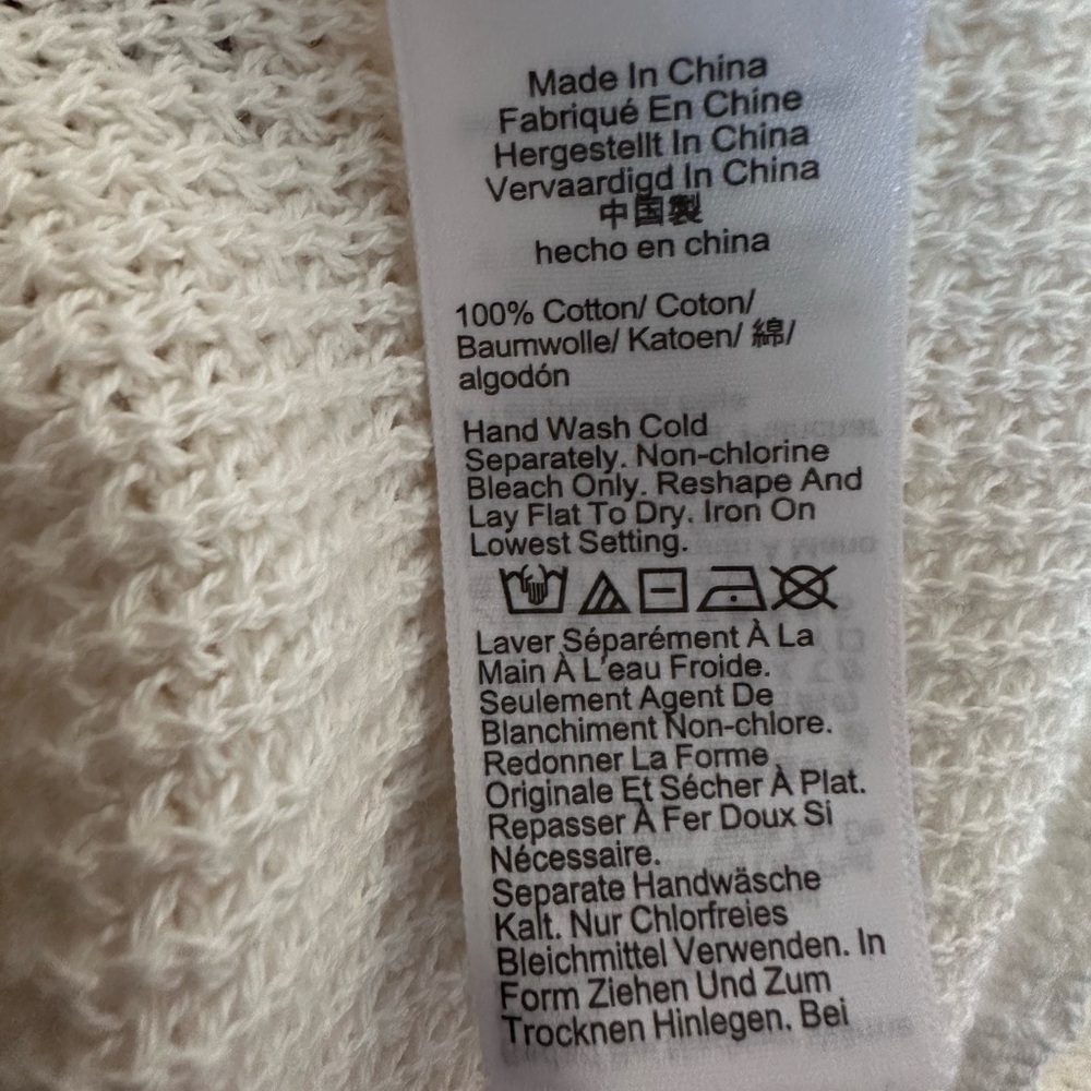 J. Crew Pointelle Cotton Lace-Up Sweater Dress Cover-Up Ivory XL NWTs - Picture 11 of 15
